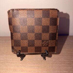Louis Vuitton Damier Ebene Marco Bifold Wallet Initials Fair Condition